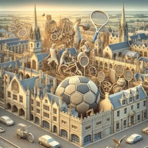 Oxford cityscape with sport symbols