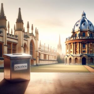 Empty donation box, Oxford landmarks