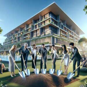 "Groundbreaking ceremony at resort"