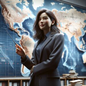 University Director with Global Map