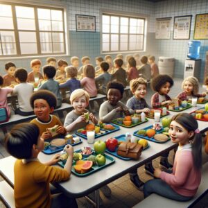 Children eating free school meals