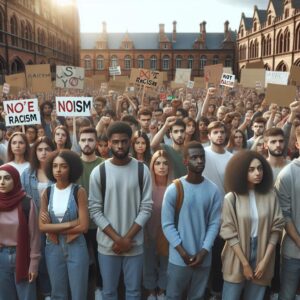 Students protesting against racism