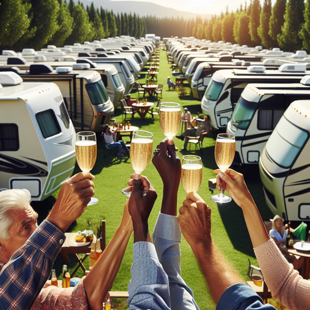 RV park with alcohol toast