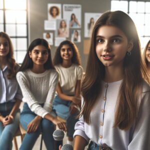 Young girls in leadership seminar