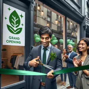 "Ribbon-cutting at eco-friendly cleaning service"