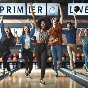 Bowlers celebrating at Premier Lanes