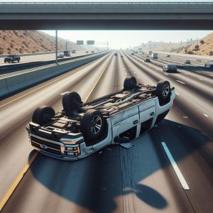 Overturned Vehicle on Highway