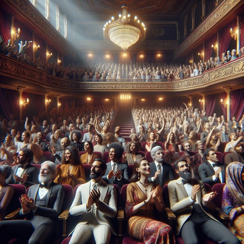 Audience applauding at theater