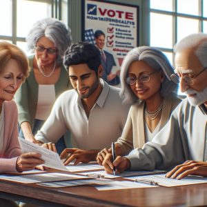 Residents filling election paperwork