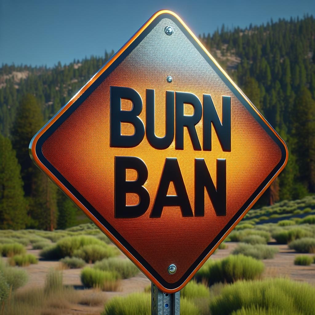 Burn ban warning sign