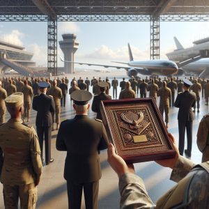 Military Plaque Presentation, Airport