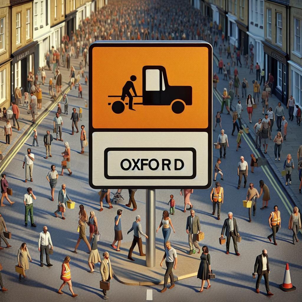 Oxford construction road sign