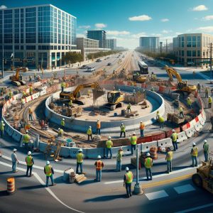 North Lamar Boulevard Roundabout Construction