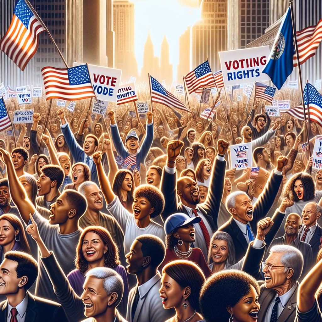 Voting rights celebration illustration.