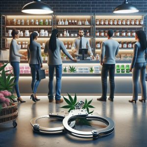 CBD store with handcuffs