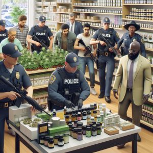 Police raiding CBD dispensary