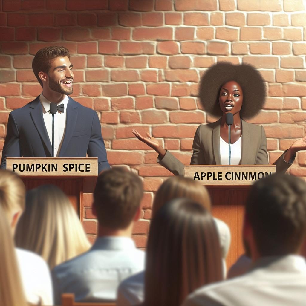 "Debate between Pumpkin Spice and Apple Cinnamon"