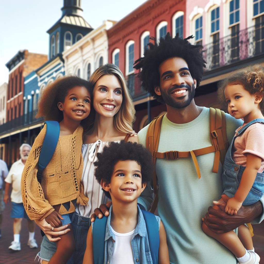 "Family exploring Oxford, Mississippi"