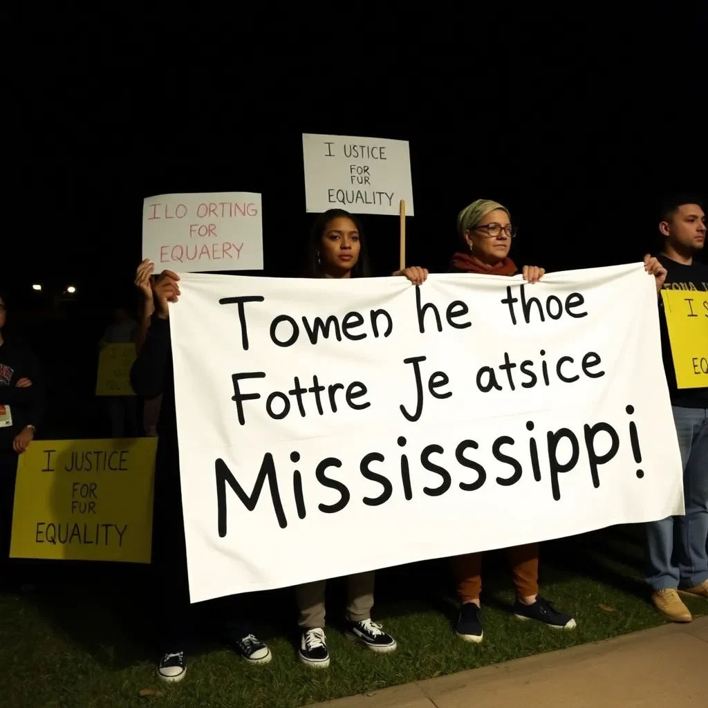 Community vigil for justice and equality in Mississippi.