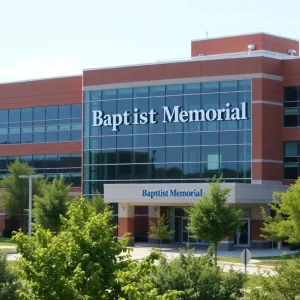 Baptist Memorial Hospitals exterior view with greenery