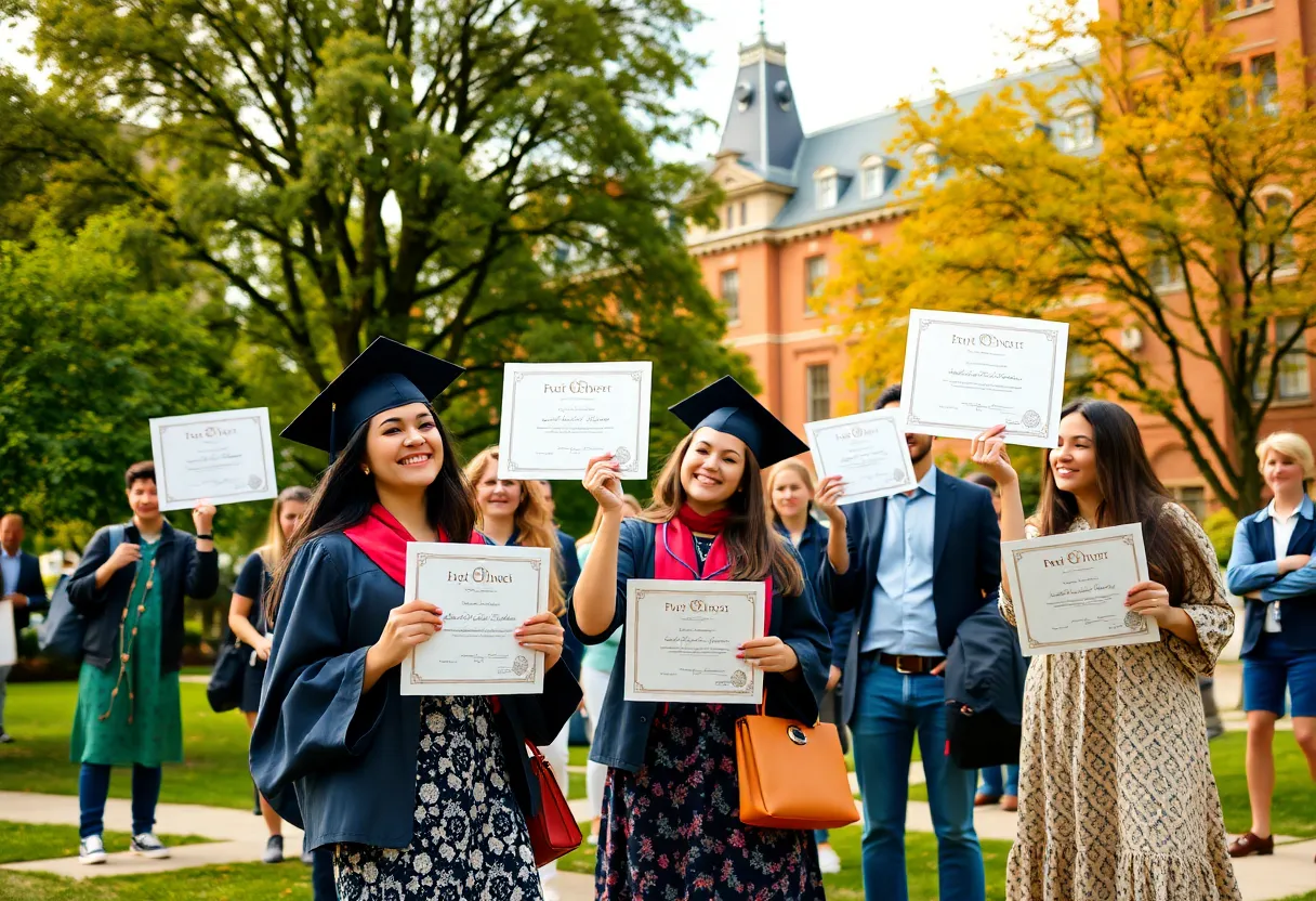 Students celebrating their Honor Roll achievements at the University of Mississippi