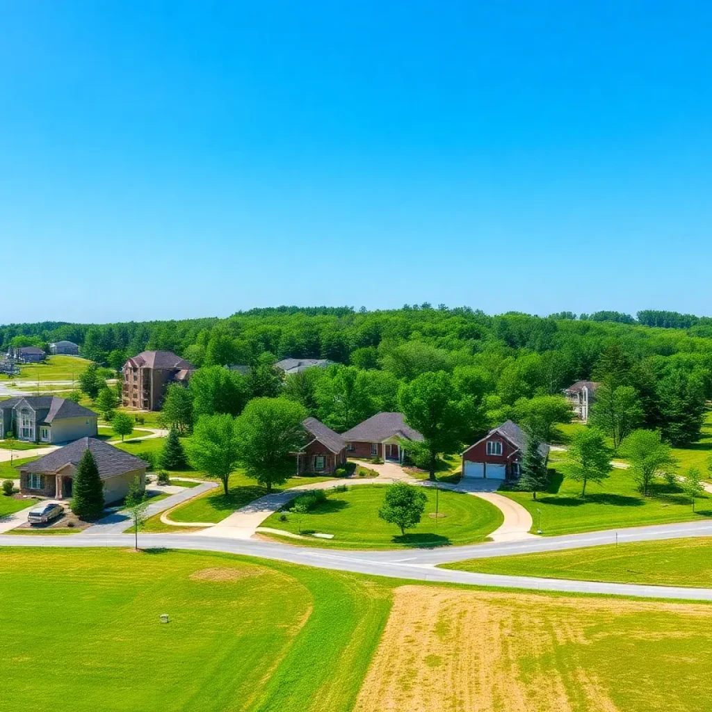 Aerial view of Lafayette County real estate properties