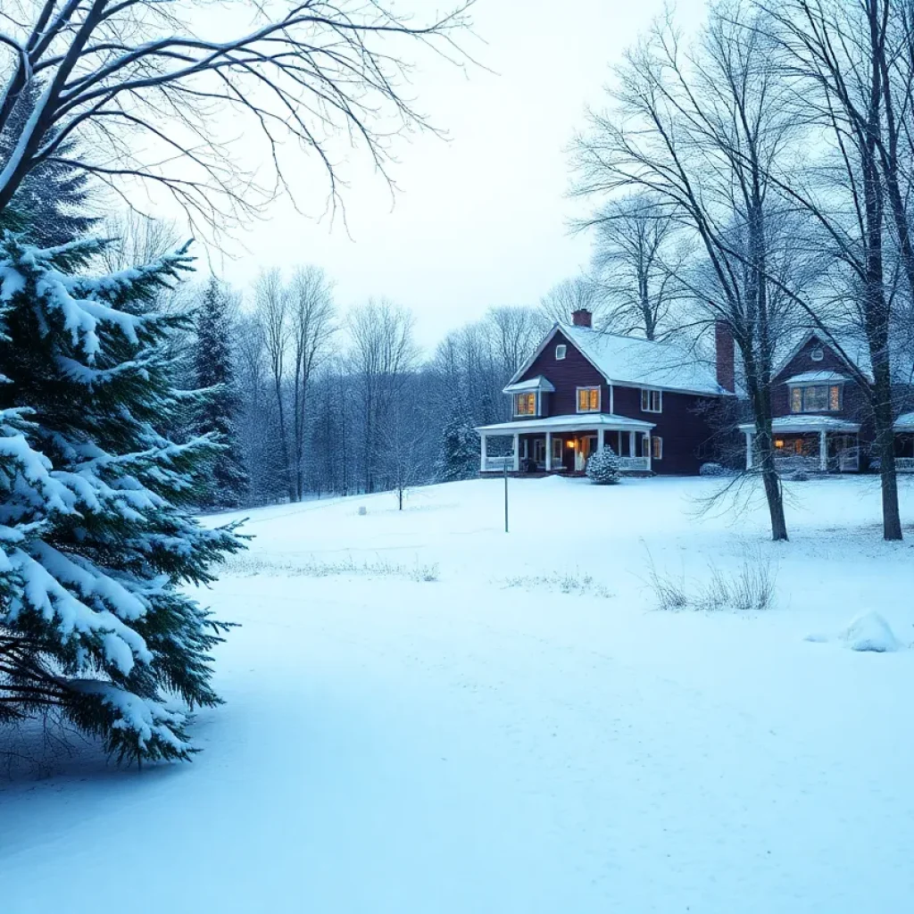 Snow-covered landscape in Lafayette County