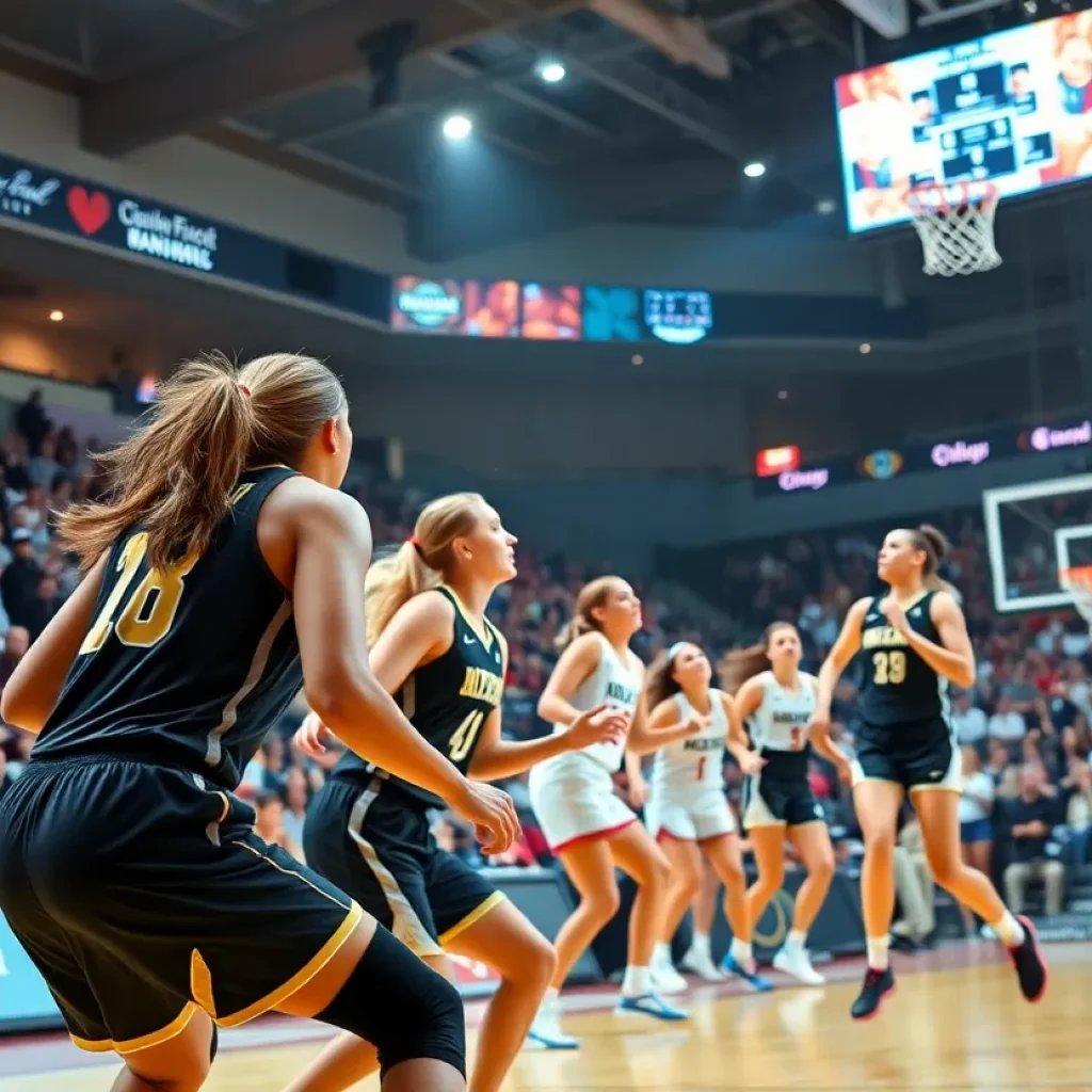 Women's basketball game between Ole Miss and Texas