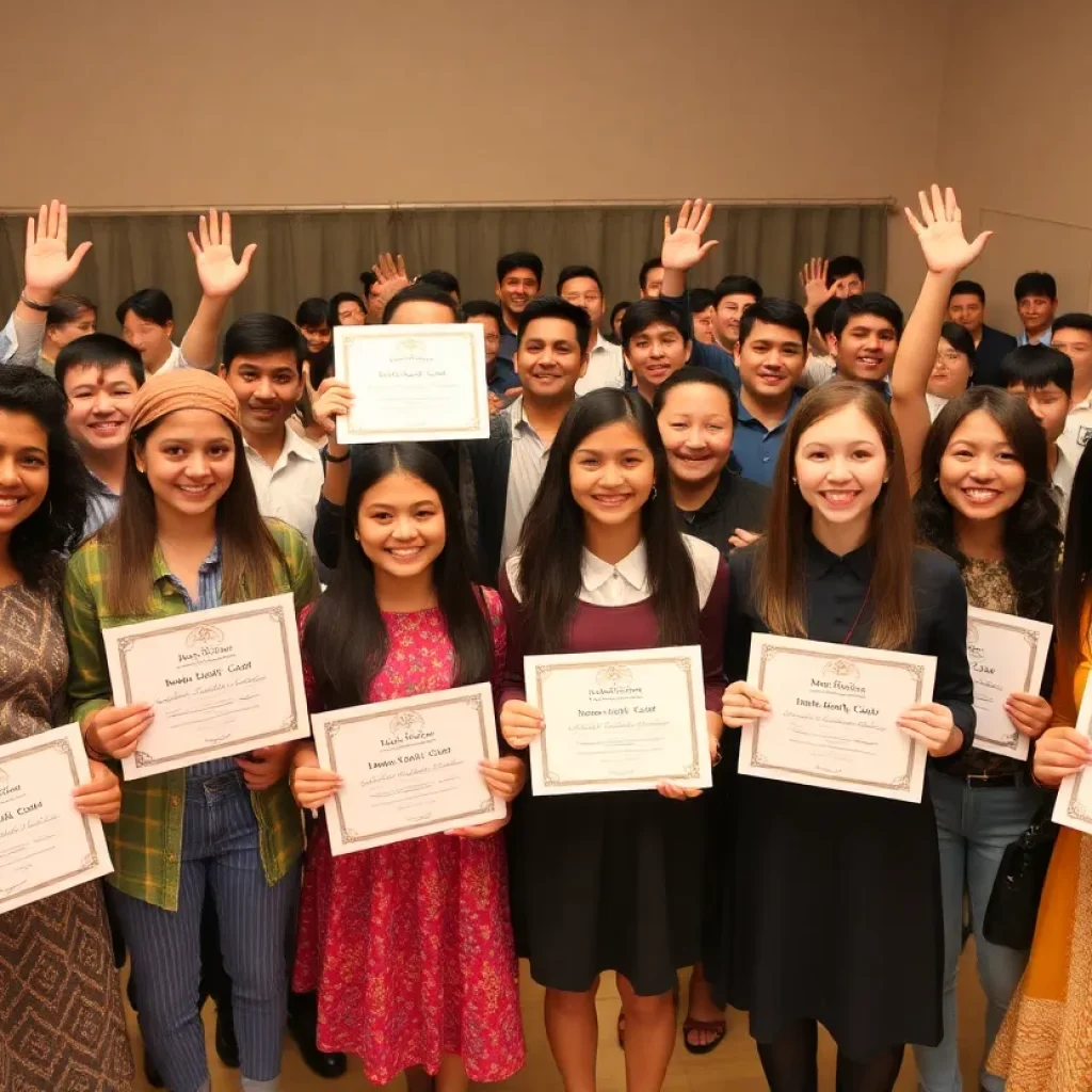 Students celebrating their academic achievements in Northside