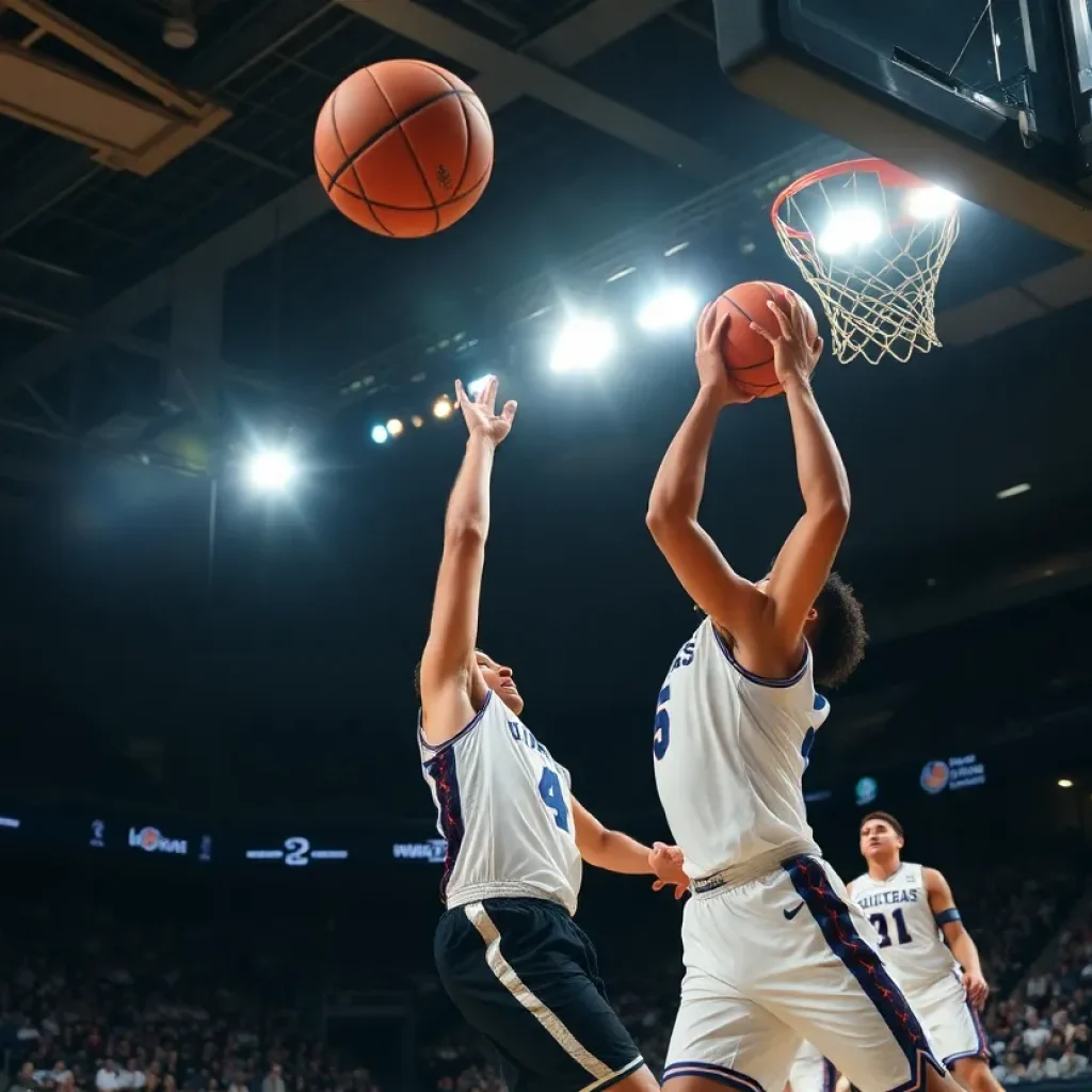 Action shot of Kentucky Wildcats playing against Ole Miss.