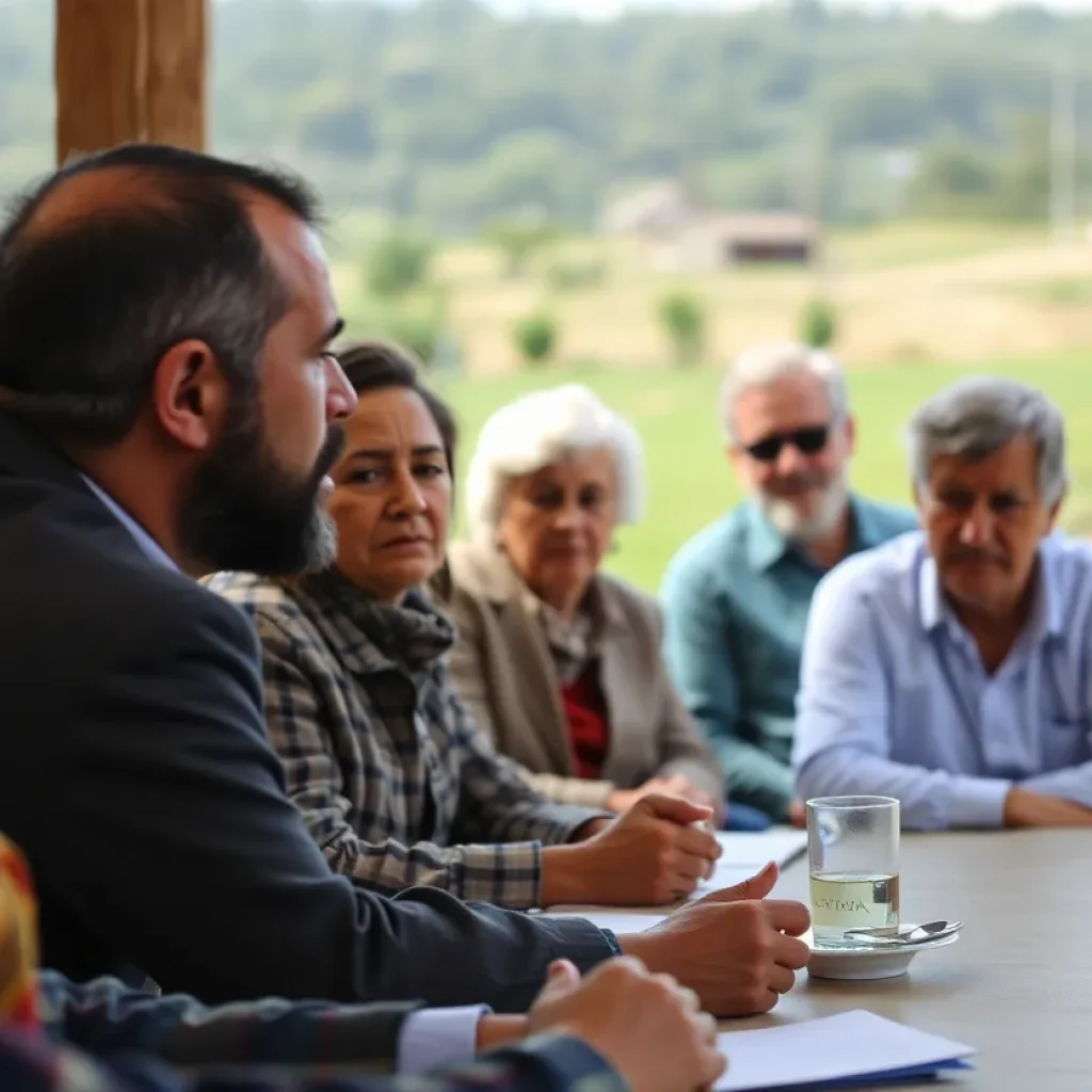 Residents discussing representation issues in Lafayette County