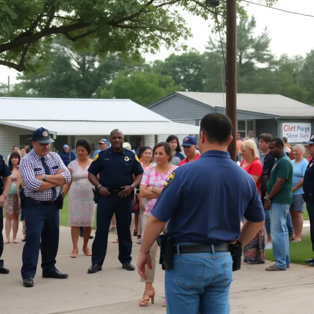 Law enforcement officers in a small town in Mississippi