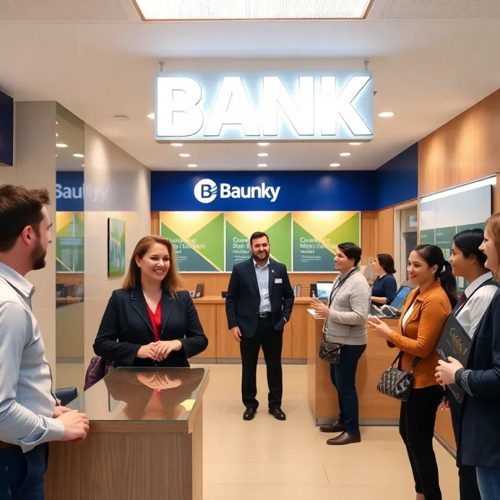 Interior of FNB Oxford Bank featuring staff assisting customers