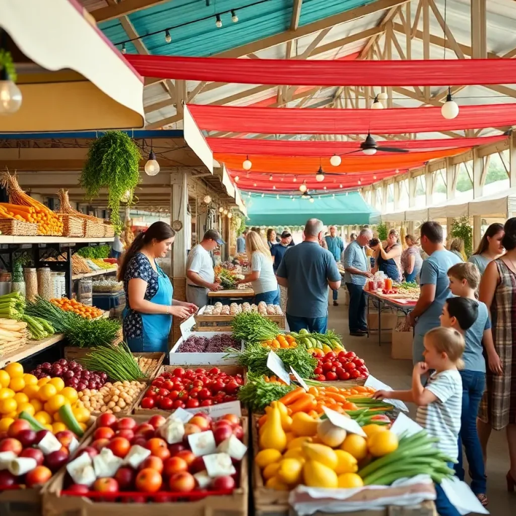 Farmers and families at the Lafayette County Farm Market