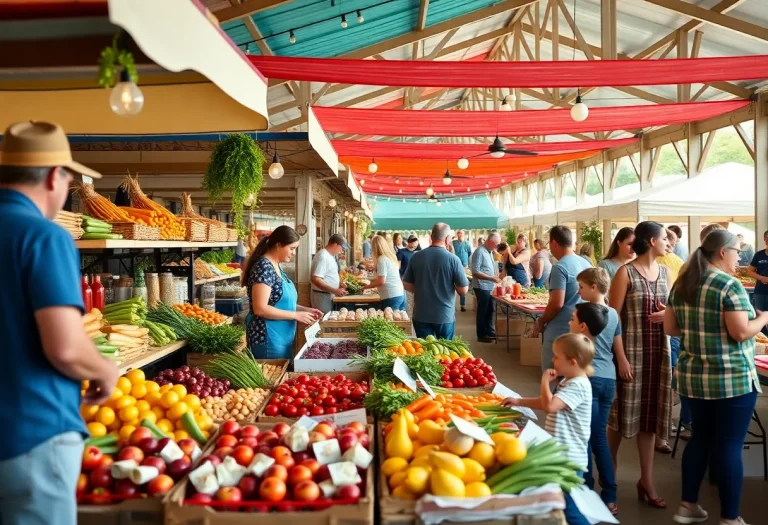 Farmers and families at the Lafayette County Farm Market