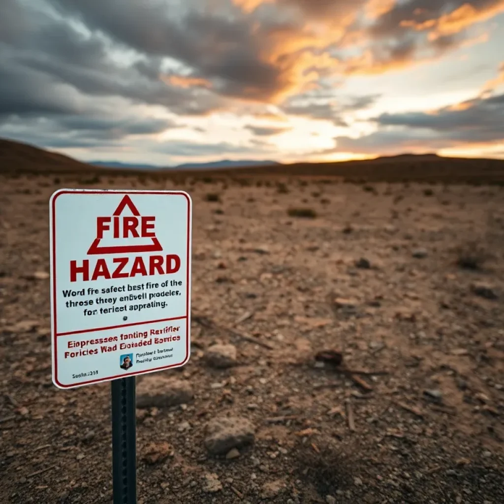 Warning sign indicating fire hazard in Lafayette County