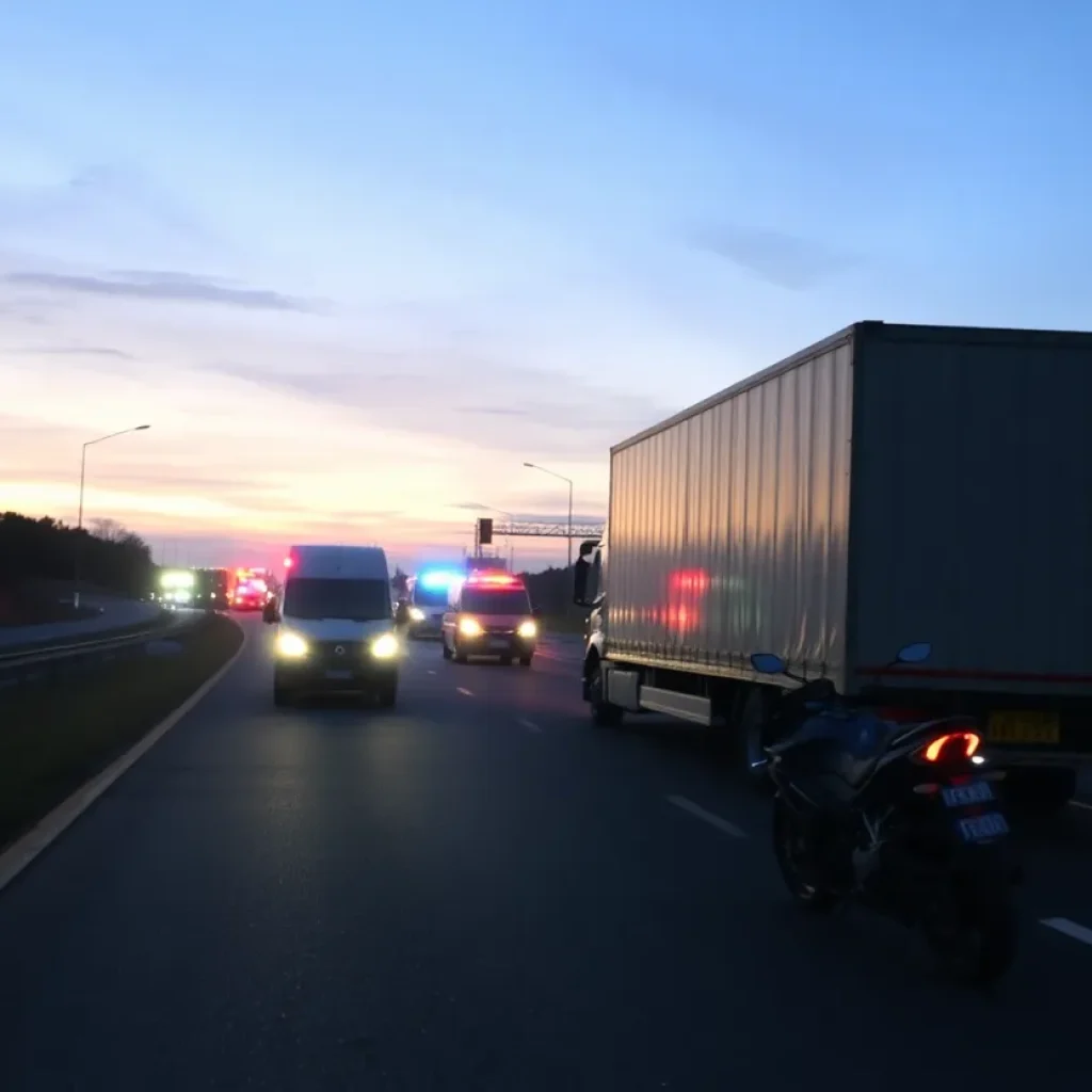 Scene of a motorcycle accident on Highway 302 in Marshall County